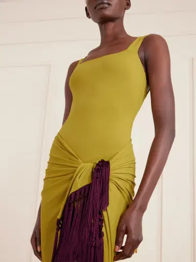 Taller Marmo Swimsuit And Tasseled Pareo Set | Thumbnail 4