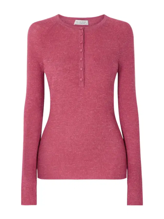 Anges Ribbed Cashmere, Silk And Hemp-blend Henley Shirt