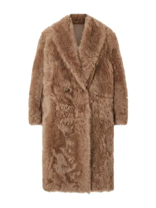 Oversized Shearling Double-breasted Coat