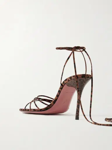 Amina Muaddi Lori Lace-up Leopard-print Suede Sandals | Thumbnail 3