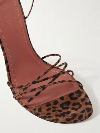Amina Muaddi Lori Lace-up Leopard-print Suede Sandals | Thumbnail 4