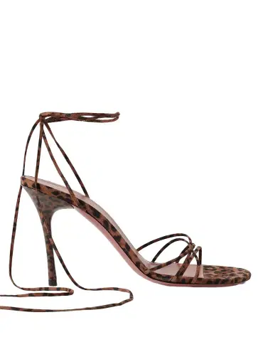 Amina Muaddi Lori Lace-up Leopard-print Suede Sandals | Thumbnail 1