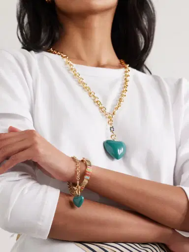 Roxanne Assoulin The Mini Puffy Heart Gold-tone And Enamel Bracelet | Thumbnail 4 Roxanne Assoulin The Mini Puffy Heart Gold-tone And Enamel Bracelet | Thumbnail 4