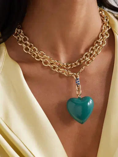 Roxanne Assoulin The Puffy Heart Gold-tone And Enamel Necklace | Thumbnail 2 Roxanne Assoulin The Puffy Heart Gold-tone And Enamel Necklace | Thumbnail 2