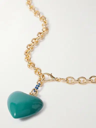Roxanne Assoulin The Puffy Heart Gold-tone And Enamel Necklace | Thumbnail 3 Roxanne Assoulin The Puffy Heart Gold-tone And Enamel Necklace | Thumbnail 3
