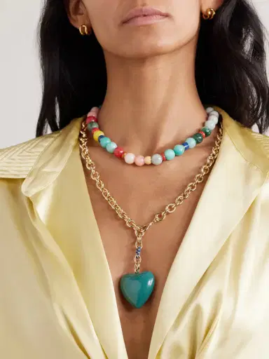 Roxanne Assoulin The Puffy Heart Gold-tone And Enamel Necklace | Thumbnail 4 Roxanne Assoulin The Puffy Heart Gold-tone And Enamel Necklace | Thumbnail 4
