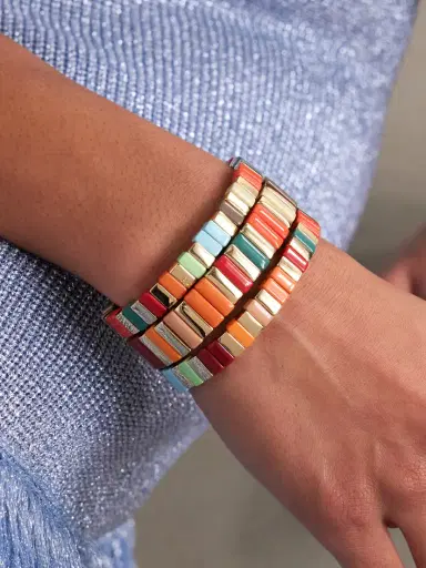 Roxanne Assoulin The Bright By Nature Set Of Three Gold-tone Enamel Bracelets | Thumbnail 2 Roxanne Assoulin The Bright By Nature Set Of Three Gold-tone Enamel Bracelets | Thumbnail 2