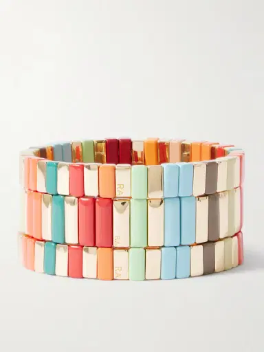 Roxanne Assoulin The Bright By Nature Set Of Three Gold-tone Enamel Bracelets | Thumbnail 3 Roxanne Assoulin The Bright By Nature Set Of Three Gold-tone Enamel Bracelets | Thumbnail 3
