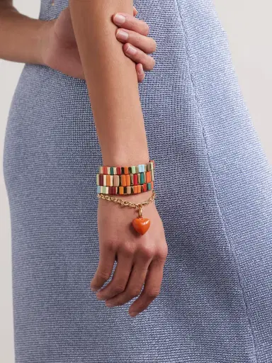 Roxanne Assoulin The Bright By Nature Set Of Three Gold-tone Enamel Bracelets | Thumbnail 5 Roxanne Assoulin The Bright By Nature Set Of Three Gold-tone Enamel Bracelets | Thumbnail 5