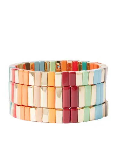 Roxanne Assoulin The Bright By Nature Set Of Three Gold-tone Enamel Bracelets | Thumbnail 1 Roxanne Assoulin The Bright By Nature Set Of Three Gold-tone Enamel Bracelets | Thumbnail 1