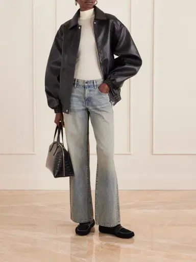 Gianvito Rossi Leather-trimmed Shearling Loafers | Thumbnail 4 Gianvito Rossi Leather-trimmed Shearling Loafers | Thumbnail 4