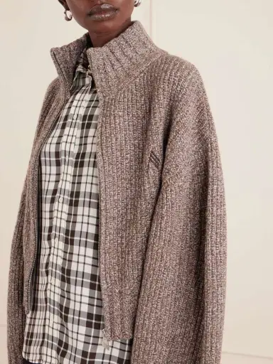 The Attico Ribbed Wool And Cashmere-blend Zip-up Cardigan | Thumbnail 5 The Attico Ribbed Wool And Cashmere-blend Zip-up Cardigan | Thumbnail 5