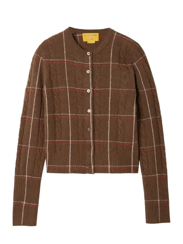 Jane Checked Cable-knit Cashmere Cardigan