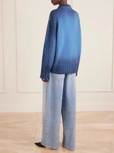 The Attico Asymmetric Embroidered Dégradé Wool And Cashmere-blend Cardigan | Thumbnail 3