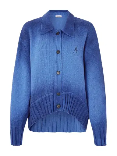 The Attico Asymmetric Embroidered Dégradé Wool And Cashmere-blend Cardigan | Thumbnail 1