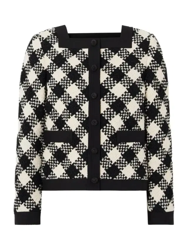 Damier Checked Bouclé-tweed Jacket