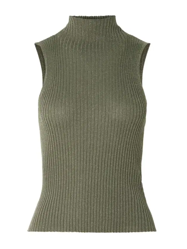 Blake Ribbed Lurex Turtleneck Top