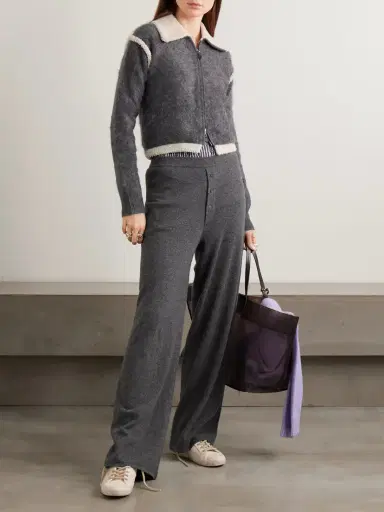 Guest In Residence Grizzly Frankie Bouclé-trimmed Brushed-cashmere Jacket | Thumbnail 2