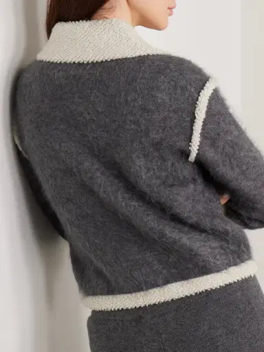 Guest In Residence Grizzly Frankie Bouclé-trimmed Brushed-cashmere Jacket | Thumbnail 3