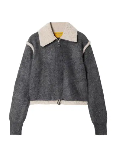 Guest In Residence Grizzly Frankie Bouclé-trimmed Brushed-cashmere Jacket | Thumbnail 1