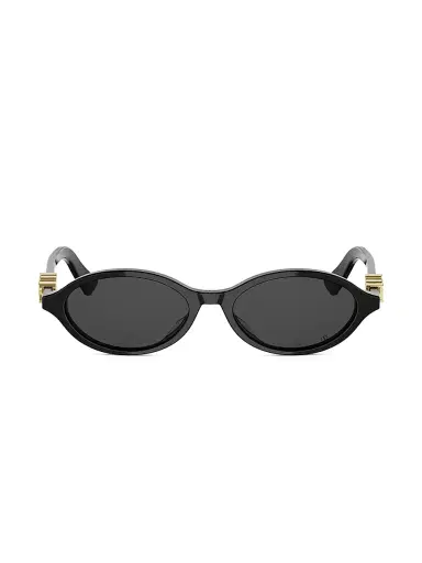 Dior Women's Treasure R1I Logo Oval Sunglasses - Black | Thumbnail 2