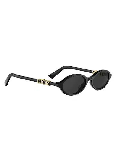 Dior Women's Treasure R1I Logo Oval Sunglasses - Black | Thumbnail 8