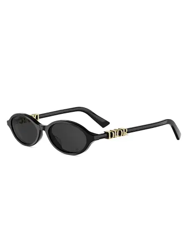 Dior Women's Treasure R1I Logo Oval Sunglasses - Black | Thumbnail 1