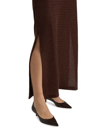 Simkhai Women's Nicky Knit Cover-Up Midi-Skirt - Chocolate - Size Large | Thumbnail 6