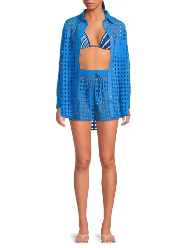 Solid & Striped Women's The Oxford Eyelet Shirt - Cosmic Blue - Size Medium | Thumbnail 2 Solid & Striped Women's The Oxford Eyelet Shirt - Cosmic Blue - Size Medium | Thumbnail 2