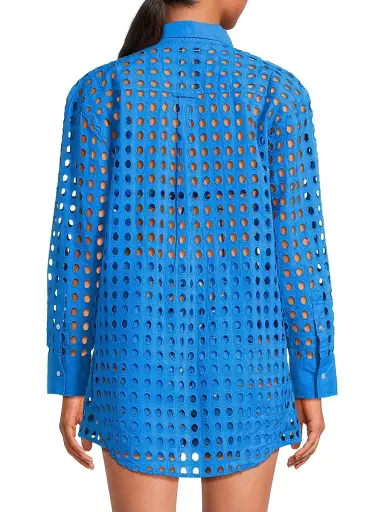 Solid & Striped Women's The Oxford Eyelet Shirt - Cosmic Blue - Size Medium | Thumbnail 5 Solid & Striped Women's The Oxford Eyelet Shirt - Cosmic Blue - Size Medium | Thumbnail 5