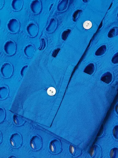 Solid & Striped Women's The Oxford Eyelet Shirt - Cosmic Blue - Size Medium | Thumbnail 6 Solid & Striped Women's The Oxford Eyelet Shirt - Cosmic Blue - Size Medium | Thumbnail 6