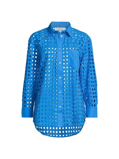 Solid & Striped Women's The Oxford Eyelet Shirt - Cosmic Blue - Size Medium | Thumbnail 1 Solid & Striped Women's The Oxford Eyelet Shirt - Cosmic Blue - Size Medium | Thumbnail 1