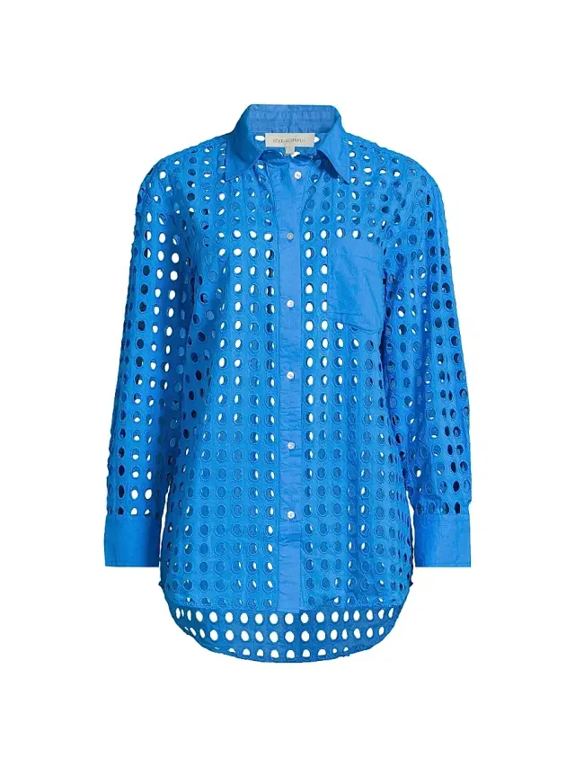 Solid & Striped Women's The Oxford Eyelet Shirt - Cosmic Blue