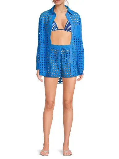 Solid & Striped Women's The Charlie Eyelet Shorts - Cosmic Blue | Thumbnail 2