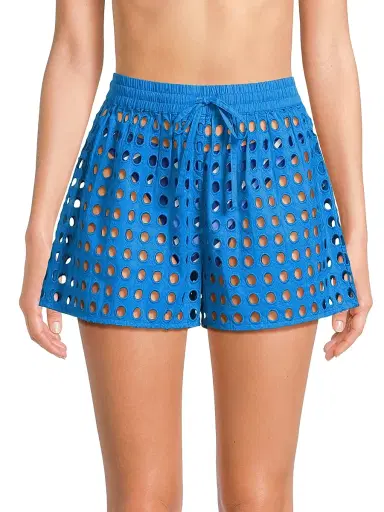 Solid & Striped Women's The Charlie Eyelet Shorts - Cosmic Blue | Thumbnail 3
