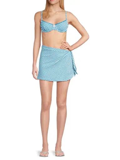 Solid & Striped Women's Gingham Terry Wrap Pareo - Cosmic Blue Gingham - Size Medium | Thumbnail 2