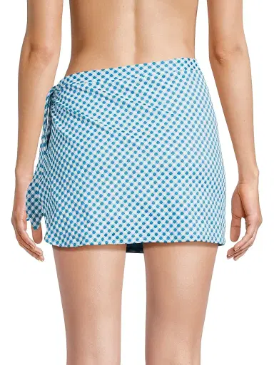 Solid & Striped Women's Gingham Terry Wrap Pareo - Cosmic Blue Gingham - Size Medium | Thumbnail 5