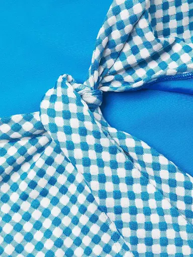 Solid & Striped Women's Gingham Terry Wrap Pareo - Cosmic Blue Gingham - Size Medium | Thumbnail 6