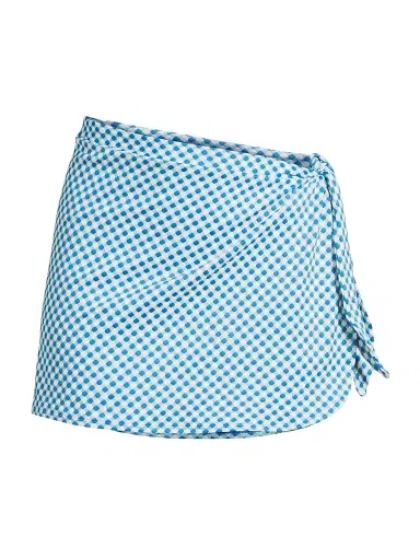 Solid & Striped Women's Gingham Terry Wrap Pareo - Cosmic Blue Gingham - Size Medium | Thumbnail 1