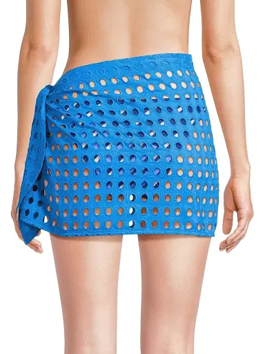 Solid & Striped Women's The Mini Eyelet Cotton Pareo - Cosmic Blue | Thumbnail 5