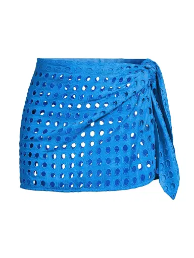 Solid & Striped Women's The Mini Eyelet Cotton Pareo - Cosmic Blue | Thumbnail 1
