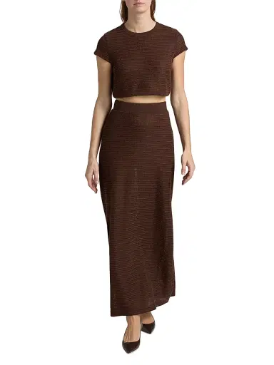 Simkhai Women's Lidie Knit Cover-Up Top - Chocolate - Size Large | Thumbnail 2 Simkhai Women's Lidie Knit Cover-Up Top - Chocolate - Size Large | Thumbnail 2