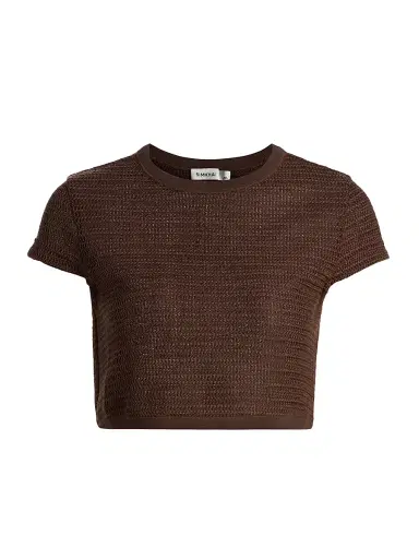 Simkhai Women's Lidie Knit Cover-Up Top - Chocolate - Size Large | Thumbnail 1 Simkhai Women's Lidie Knit Cover-Up Top - Chocolate - Size Large | Thumbnail 1