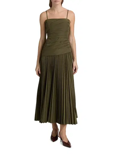 SIMKHAI Women's Arie Strapless Bustier Midi-Dress - Fern | Thumbnail 6