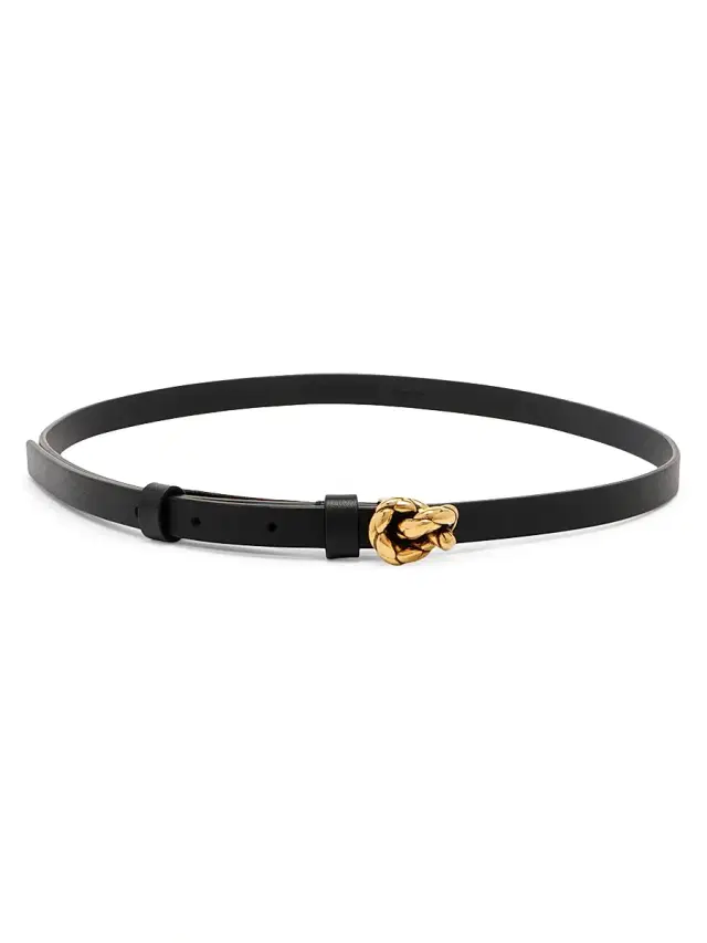 Women's Intreccio Knot Leather Belt - Black Brass
