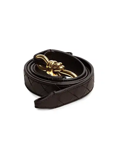 Bottega Veneta Women's Andiamo Intrecciato Leather Belt | Thumbnail 3