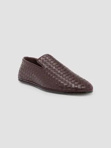 Bottega Veneta Men's Sunday Intrecciato Leather Slippers - Dark Barolo - Size 12 | Thumbnail 2