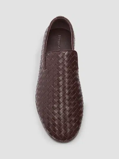 Bottega Veneta Men's Sunday Intrecciato Leather Slippers - Dark Barolo - Size 12 | Thumbnail 4