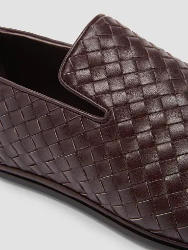Bottega Veneta Men's Sunday Intrecciato Leather Slippers - Dark Barolo - Size 12 | Thumbnail 5