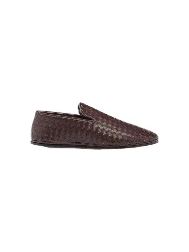 Bottega Veneta Men's Sunday Intrecciato Leather Slippers - Dark Barolo - Size 12 | Thumbnail 1